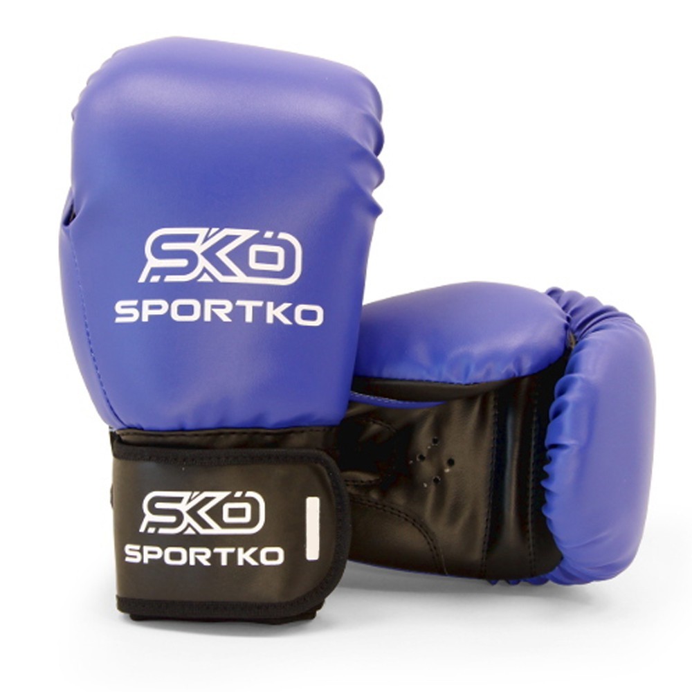 

Боксерские перчатки SPORTKO ПД-1 16 унций синие