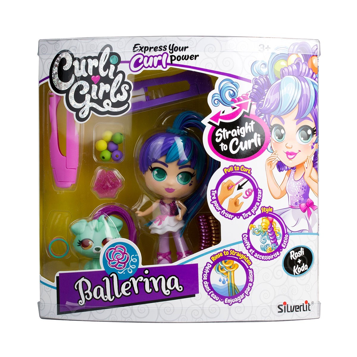 

Игровой набор с куклой и питомцем Curligirls - Балерина Росли и Кода