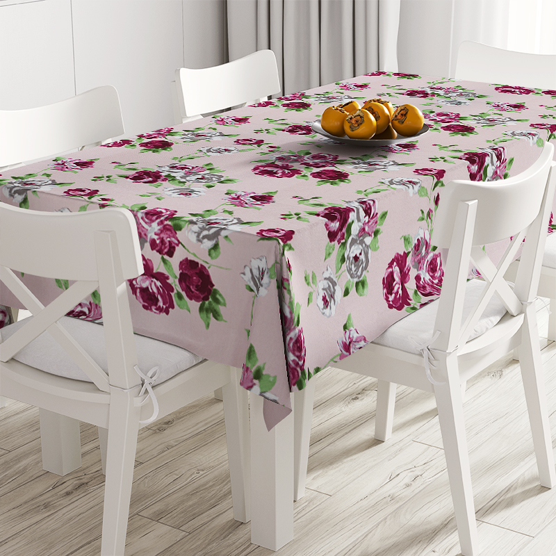 

Скатерть из хлопка Time Textile Пион Розовый TT133416 150x300