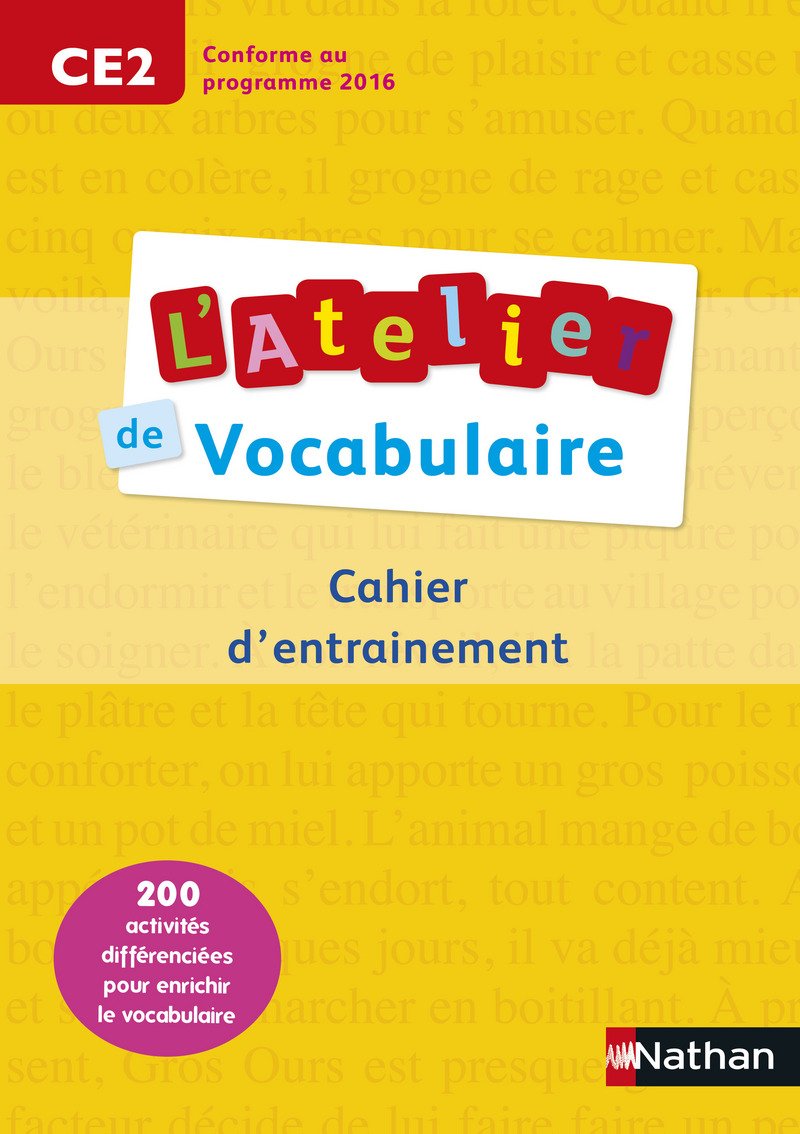 

L`atelier de vocabulaire CE2. Cahier d`exercices