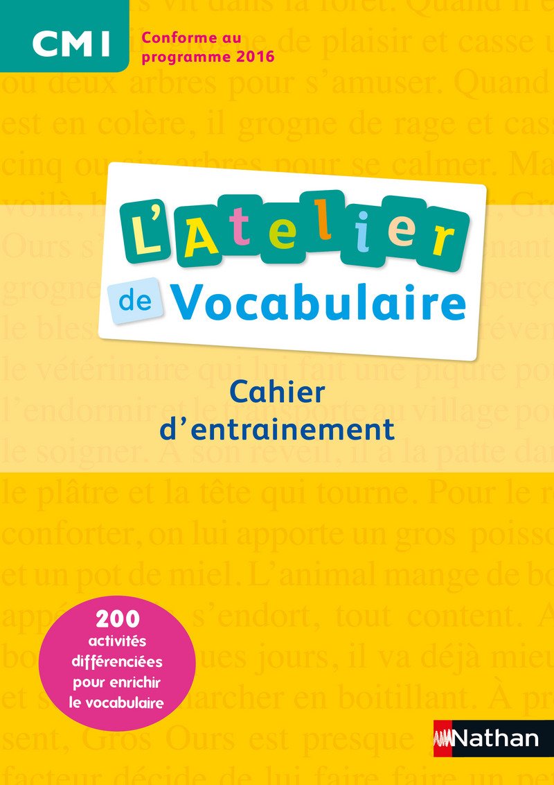 

L`Atelier de Vocabulaire. Chier exercices CM1