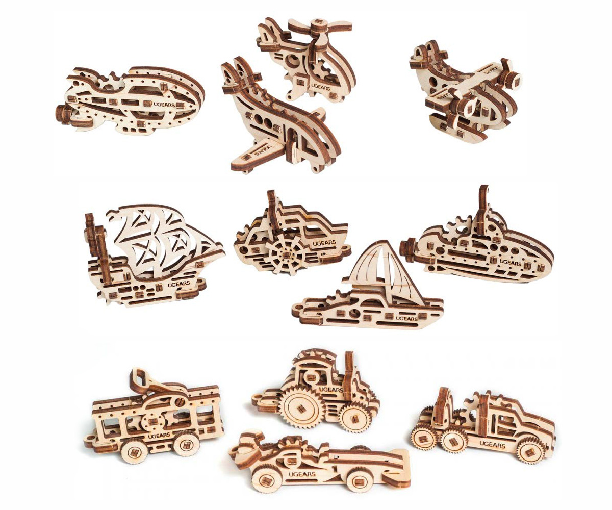 

Набор 3D пазлов Ukrainian Gears Летательные аппараты + Корабли + Наземний транспорт (70035-1-35-34)