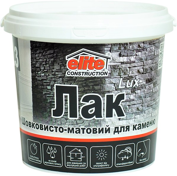 

Лак для камня шелковисто-матовый Elite Construction 2 л