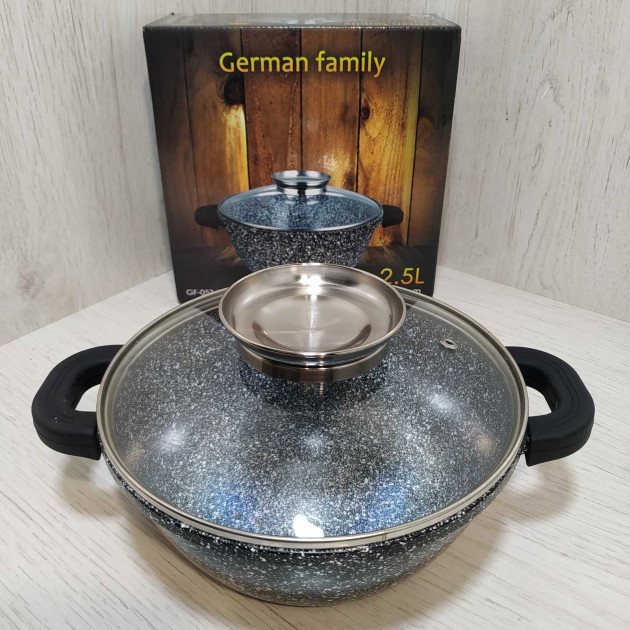 

Гусятница 2.5 л утятница гранитная жаровня казан German Famili GF-053-20 2.5 л black/Черный