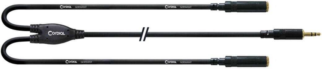 

Инсертный кабель Cordial Rean plug 3.5 мм Stereo gold / 2x jack 3.5 мм Stereo gold 0.3 м Black (CFY 0,3 WYY)