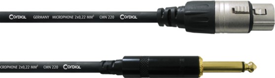 

Микрофонный кабель Cordial Rean XLR female / plug 6.3 мм Mono 10 м Black (CCM 10 FP)