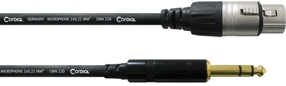 

Инструментальный кабель Cordial Rean XLR female / plug 6.3 мм Stereo 9 м Black (CFM 9 FV)