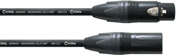 

Микрофонный кабель Cordial Neutrik XLR female / XLR male 20 м Black (CPM 20 FM)