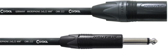 

Микрофонный кабель Cordial Neutrik XLR male / plug 6.3 мм Mono 5 м Black (CPM 5 MP)