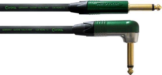 

Инструментальный кабель Cordial Neutrik plug 6.3 мм Mono CC green / rectangular plug 6.3 мм Mono CC green 3 м Black (CRI 3 PR)