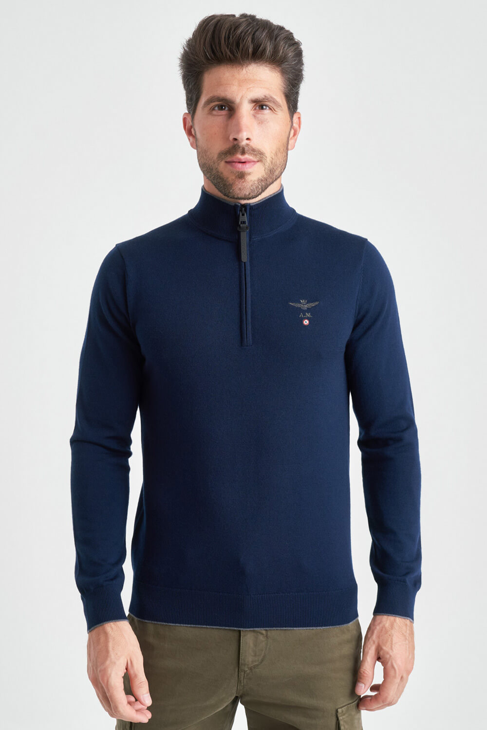 

Синий свитер с высоким воротником Aeronautica Militare 4213, Синий свитер с высоким воротником Aeronautica Militare 4213 M