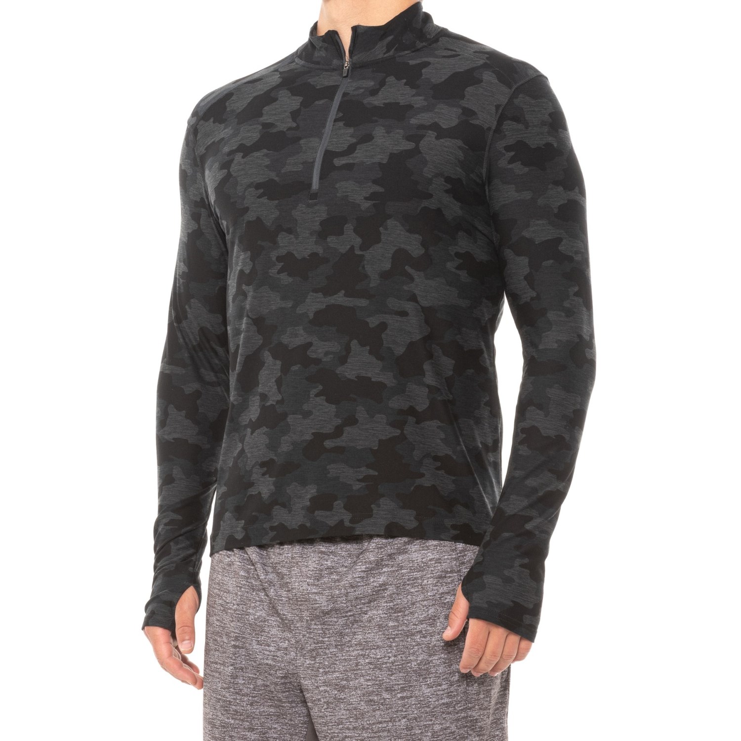 

Толстовка Kyodan Moss Jersey Zip Neck Shirt - Black Heather Camo, S (44)