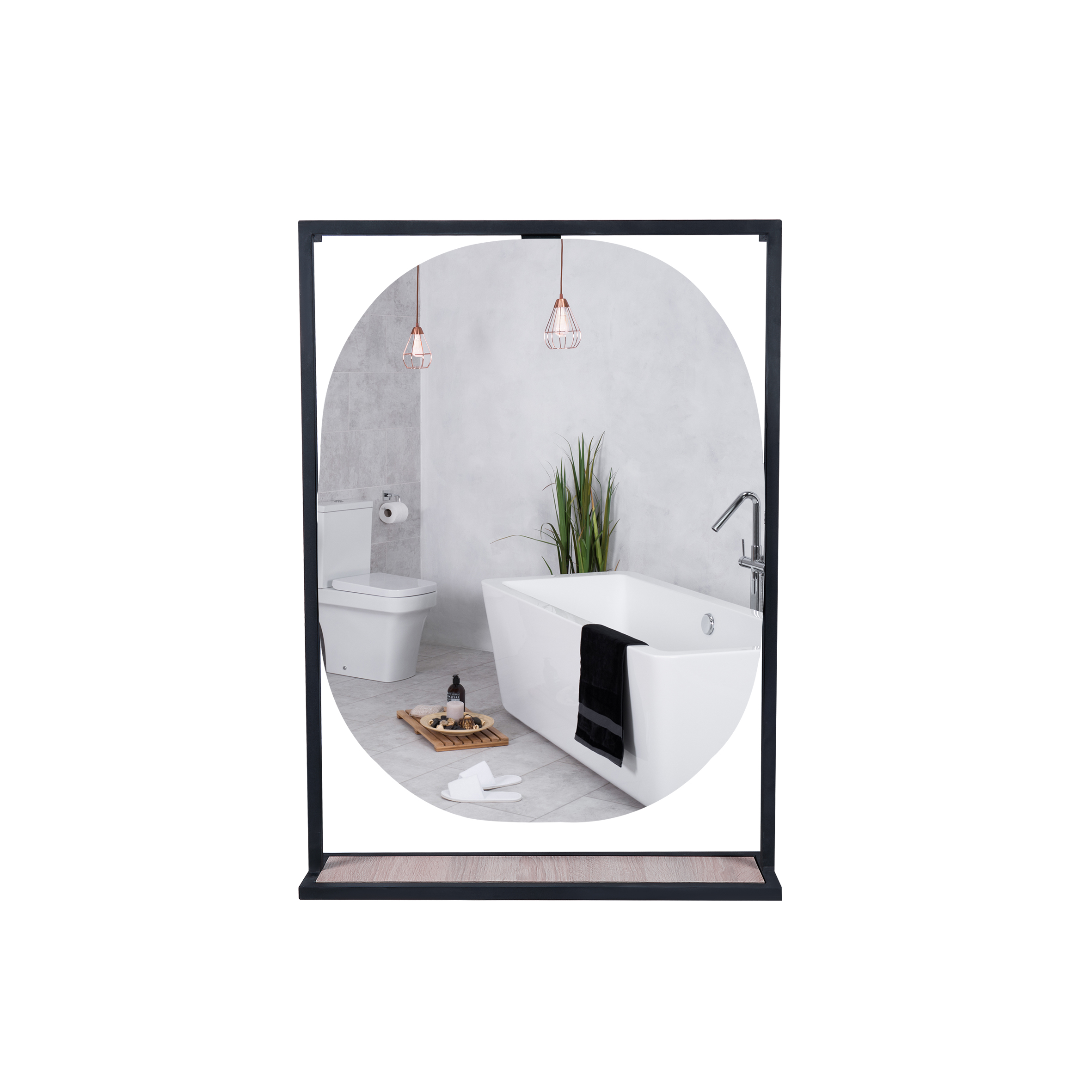 

Зеркало Qtap Taurus 600х850х140 Black/Whitish oak с LED-подсветкой QT2478ZP600BWO