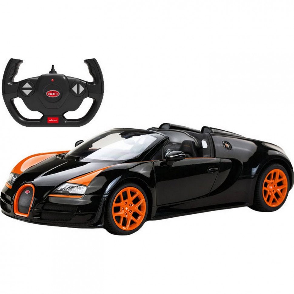 

Машинка на радиоуправлении Bugatti Grand Sport Vitesse Rastar 70460 черный, 1:14
