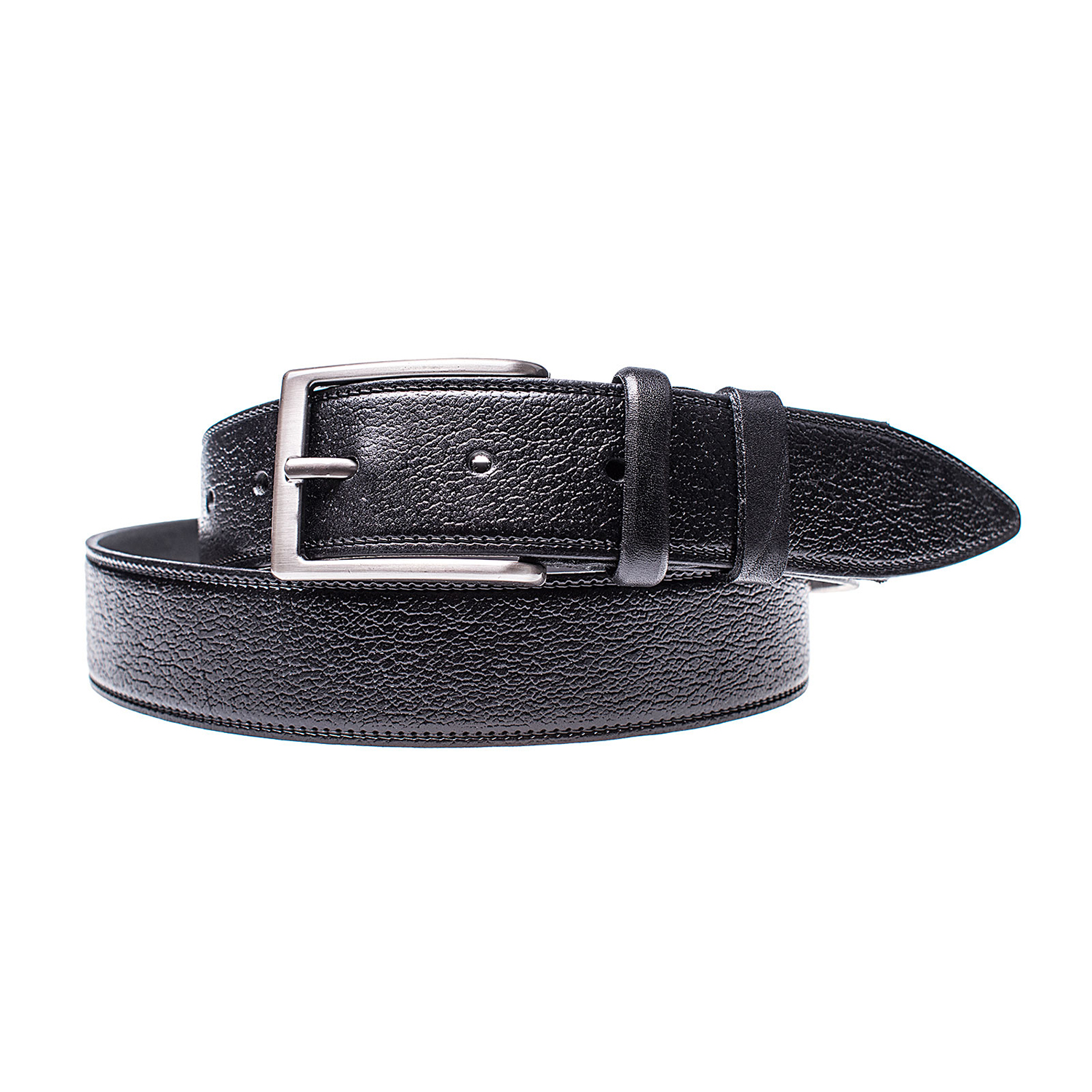 

Кожаный ремень для мужчин JK ширина 3.5 см Черный