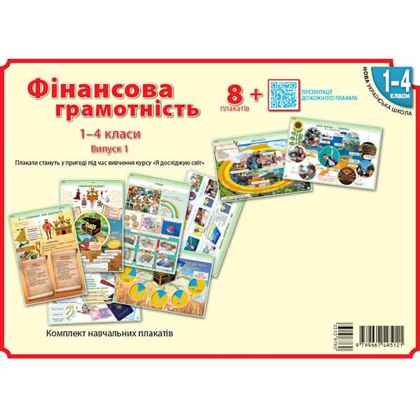 

НУШ Фінансова грамотність 1-4 класи Плакати Наочність нового покоління (Укр) Ранок (313878)