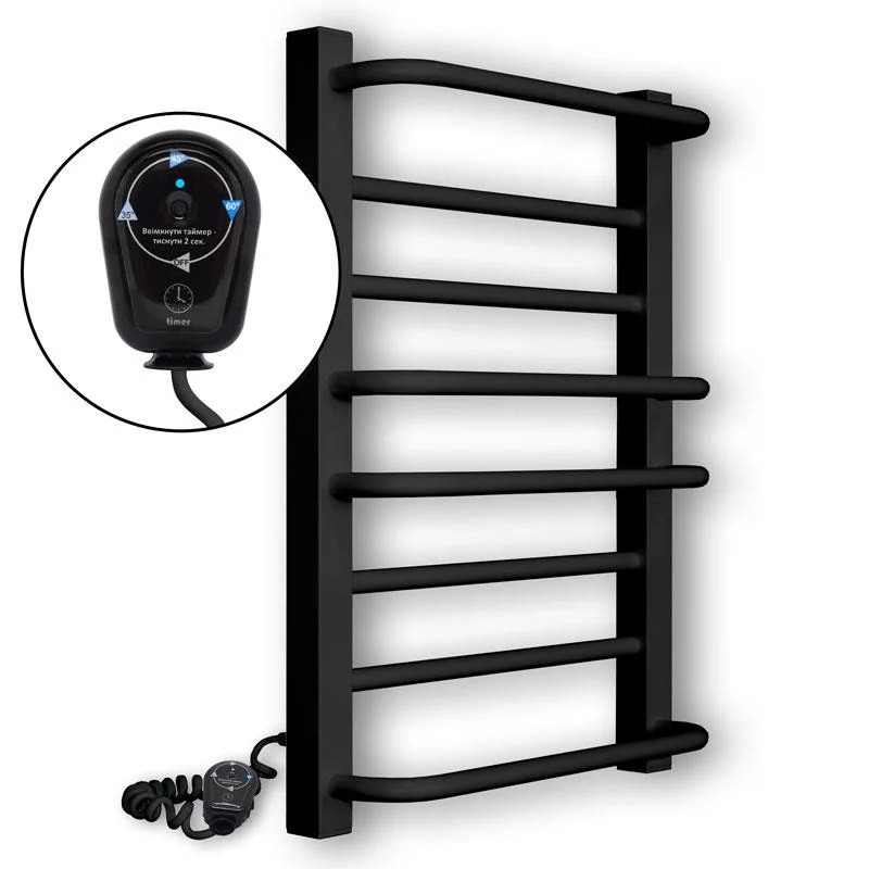 

Полотенцесушитель Flyme black 8L - электрический обогреватель с терморегулятором