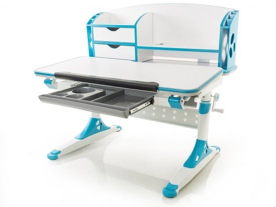 

Детский стол Evo-kids Aivengo M столешница белая / накладки синие Evo-700 WB
