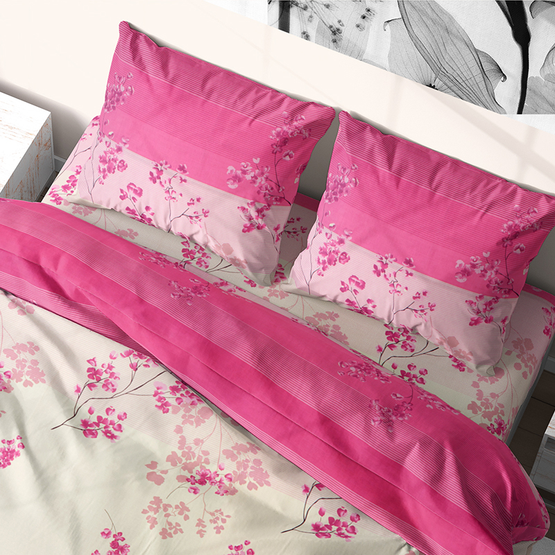 

Комплект постельного белья семейный из бязи Time Textile Весна Розовый TT164990-s 50х70