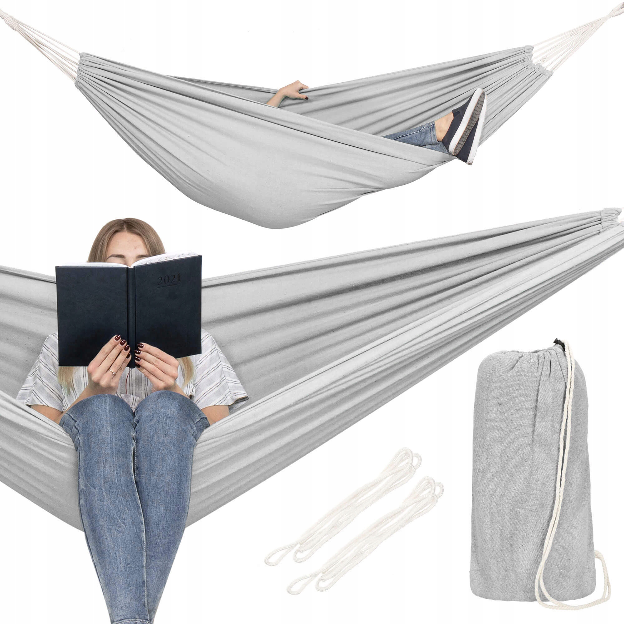 

Подвесной гамак Springos 200х150 см Светло-серый 000163073