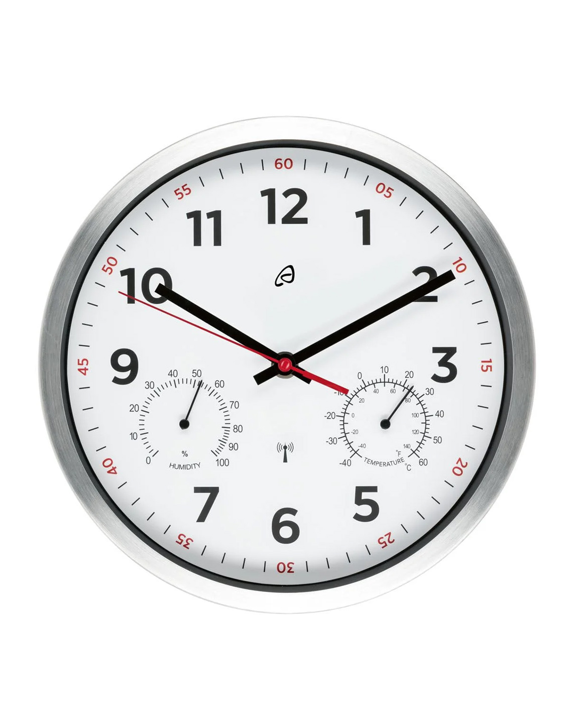 

Бесшумные настенные часы с радиоуправлением AURIOL серебристый-белый EL-550087