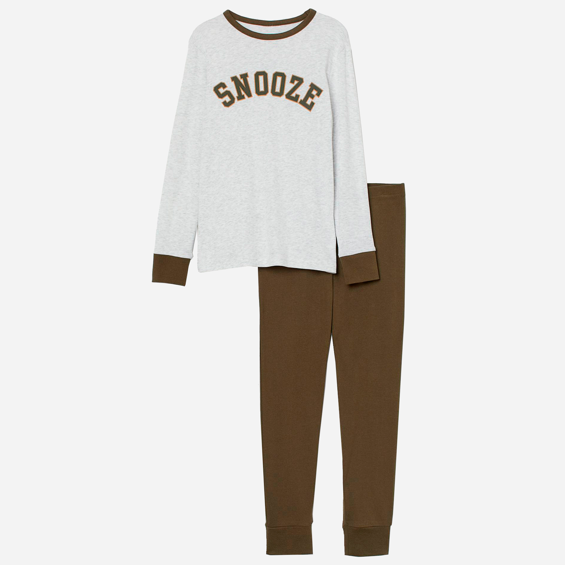 

Пижама (футболка с длинными рукавами + штаны) H&M 7798097 170 см Хаки
