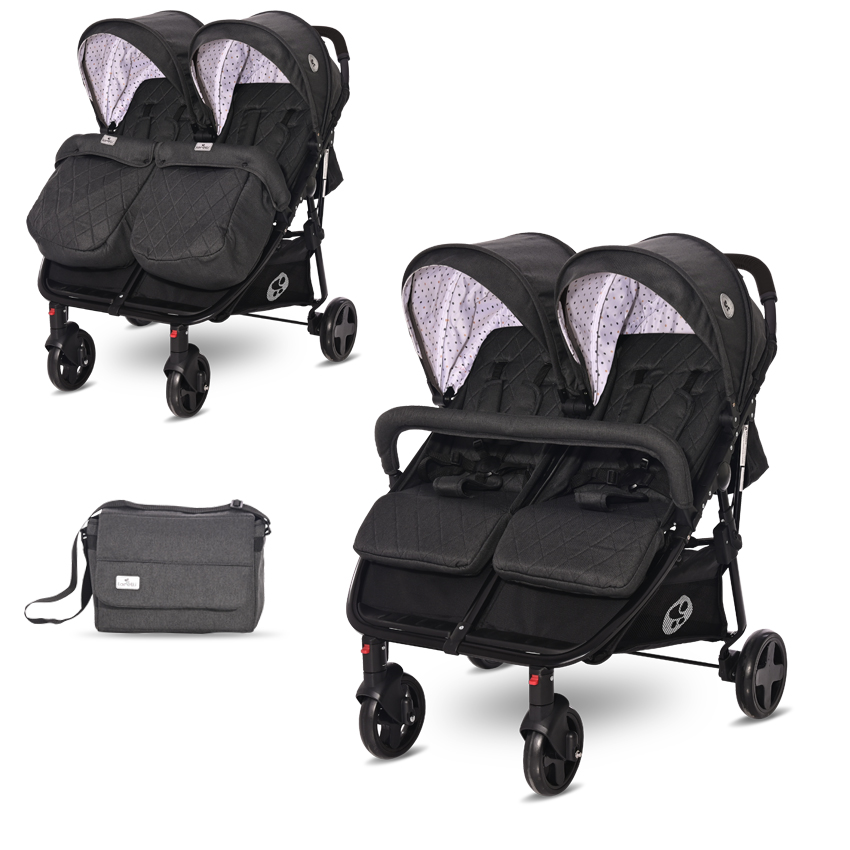

Коляска для двойни Lorelli DUO (black dots)