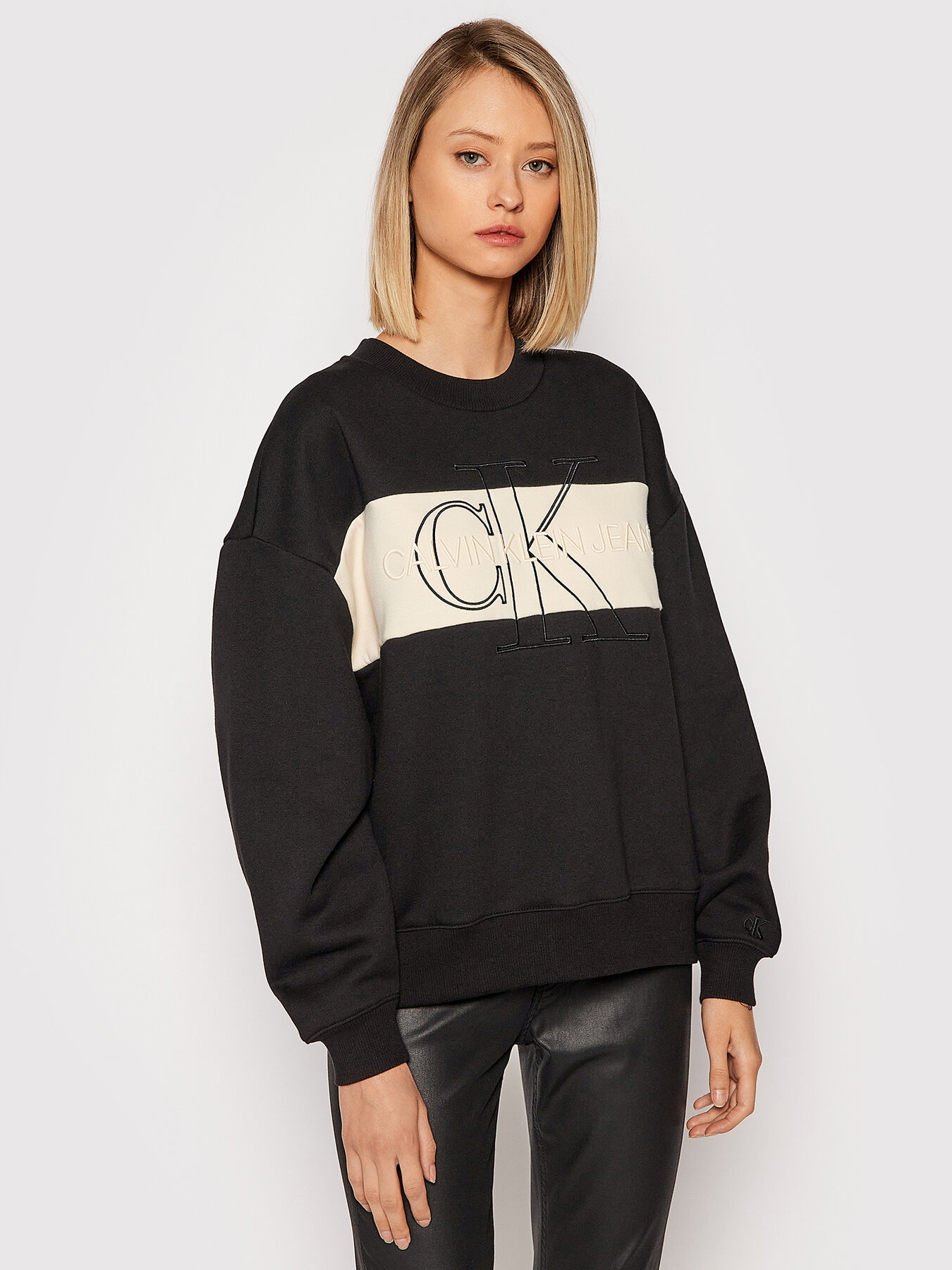 

Свитшот Calvin Klein Jeans Monogram Blocking Sweatshirt J20J216448-BEH L Black