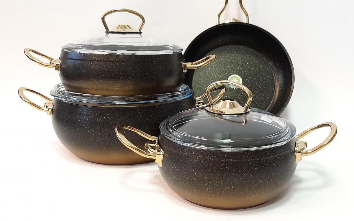 

Набор посуды 7 предметов Casa Royal Gold Beaty G-UKR2020 Black