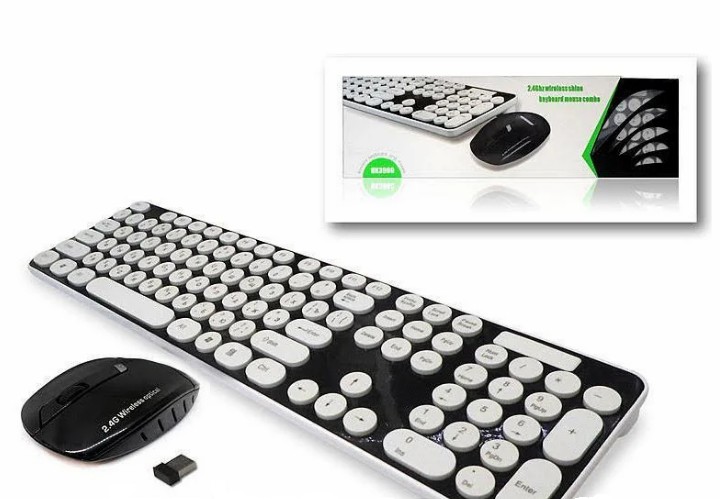 

Комплект клавиатура с мышкой UKC HK-3960 беспроводная мышка и клавиатура Черно-Белая (777470)