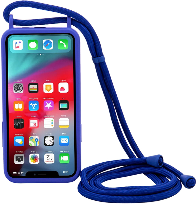 

Панель Necker на шнурке для Apple iPhone 12/12 Pro Blue Solid (NCRR-12-BS)