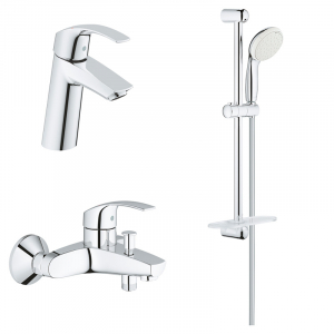 

Комплект смесителей для ванной комнаты 3 в 1 Eurosmart Grohe (23324001+33300002+27926001) (123246М/ 940188)