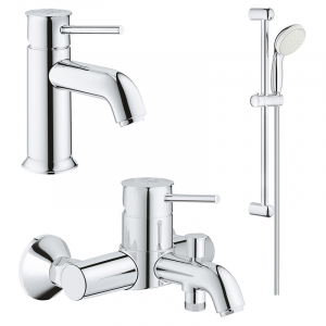 

Комплект смесителей для ванной комнаты 3 в 1 BauClassic Grohe (23162+32865+27598001) (123868S/940222)