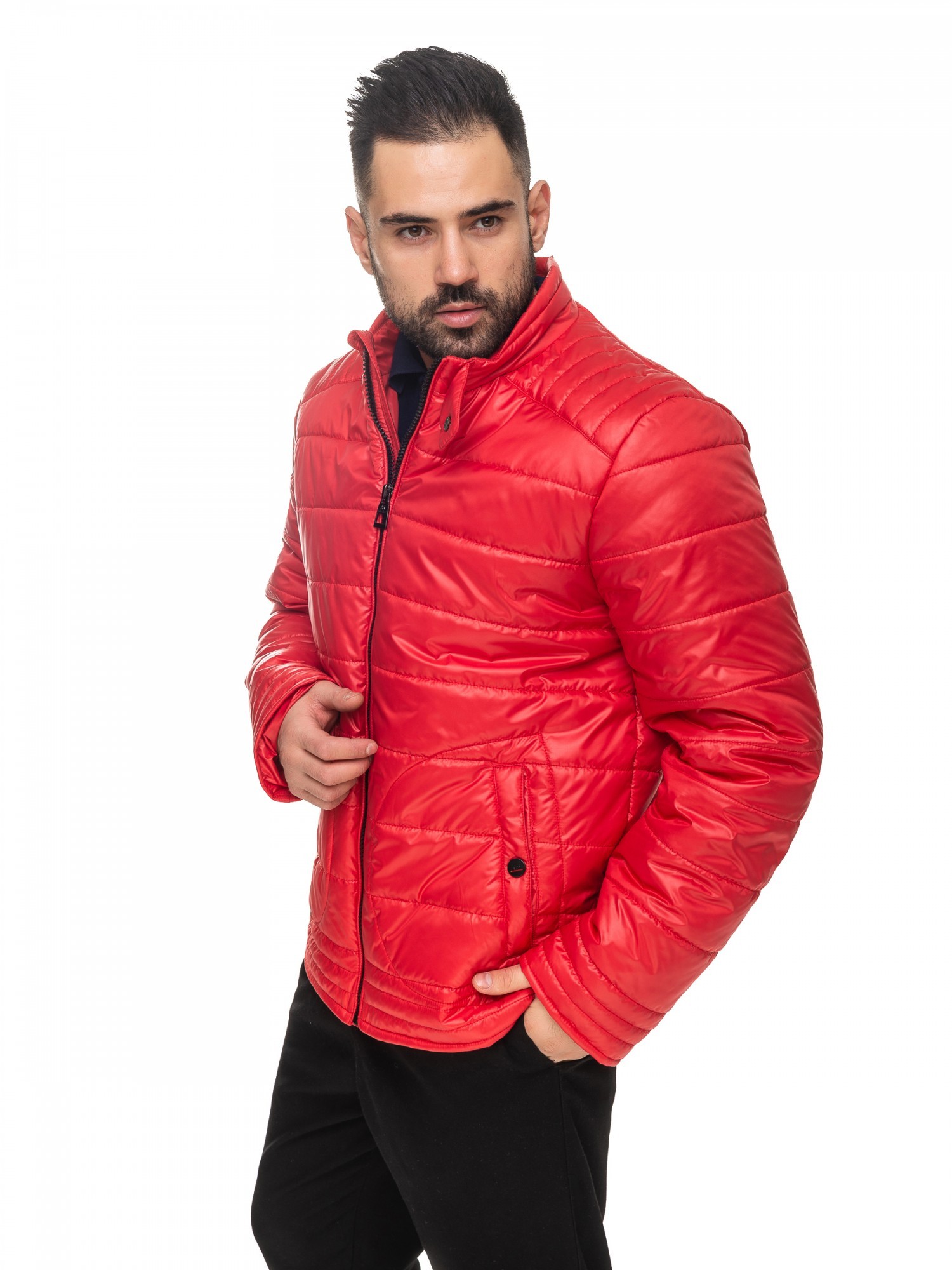 

Мужская удлиненная стеганая куртка Kariant, Miron красный XXL (52)