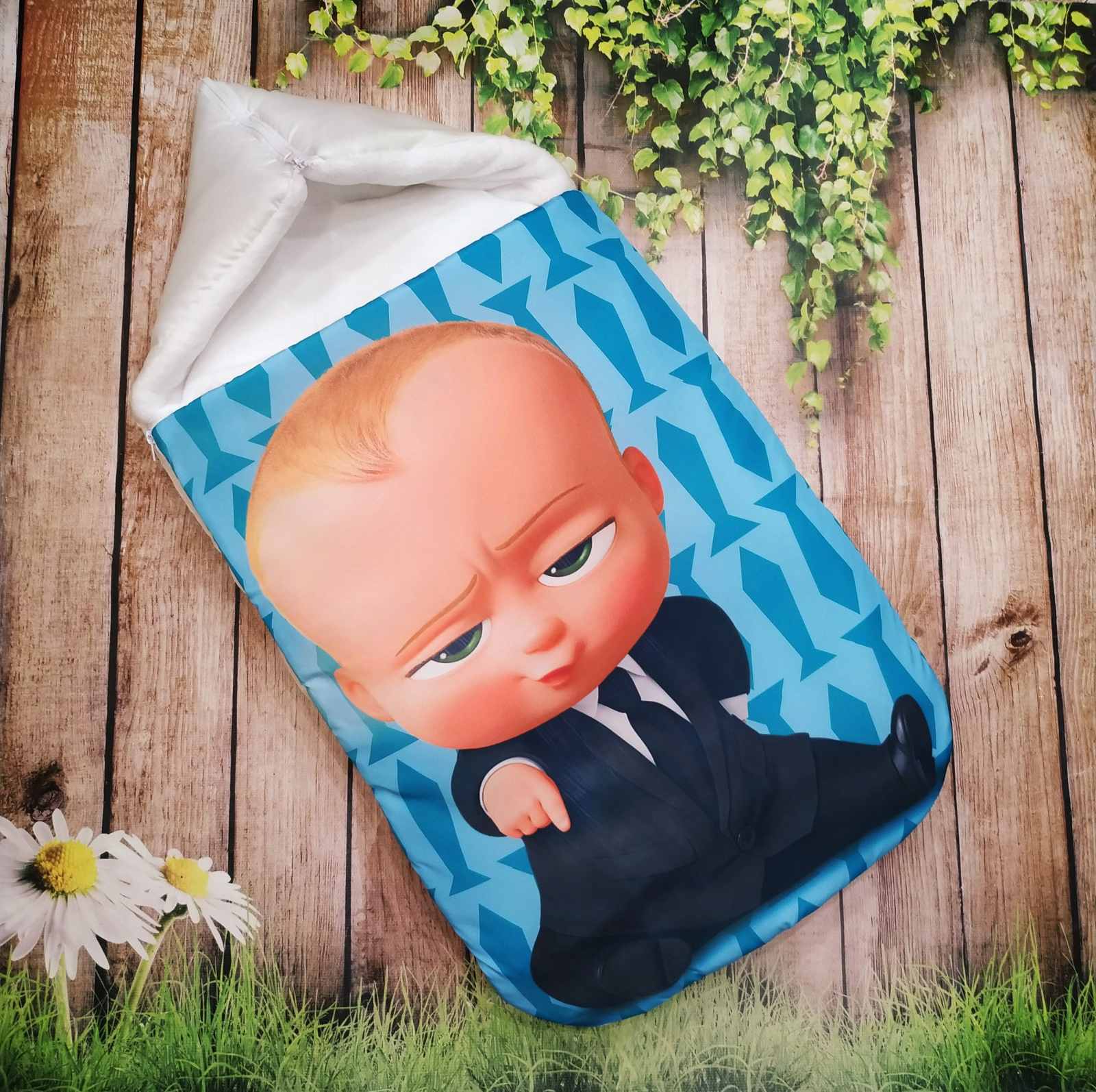 

Конверт спальник для виписки Baby Boss ШкодаМода 19NO73 білий блакитний