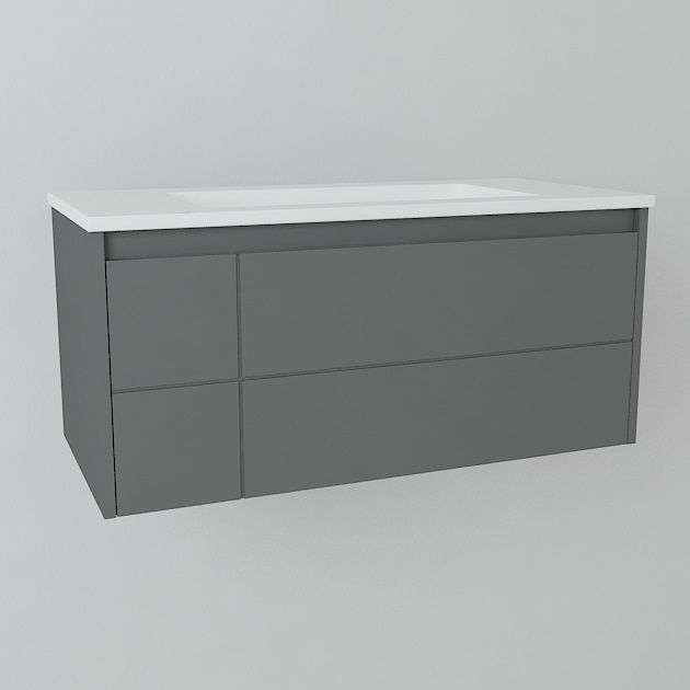 

0022110A LAGUNA Тумба 100 с раковиной, антрацит