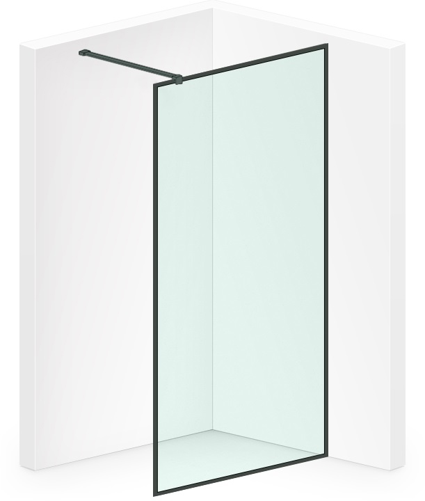 

Душевая стенка LIBERTA Riviera 100x200 R c прямоугольным держателем и полотенцедержателем прозрачная/RAL9005 Black