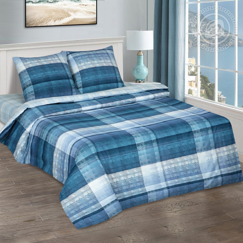 

Комплект постельного белья Komfort-tekstil Енисей, поплин (Полуторный на резинке)