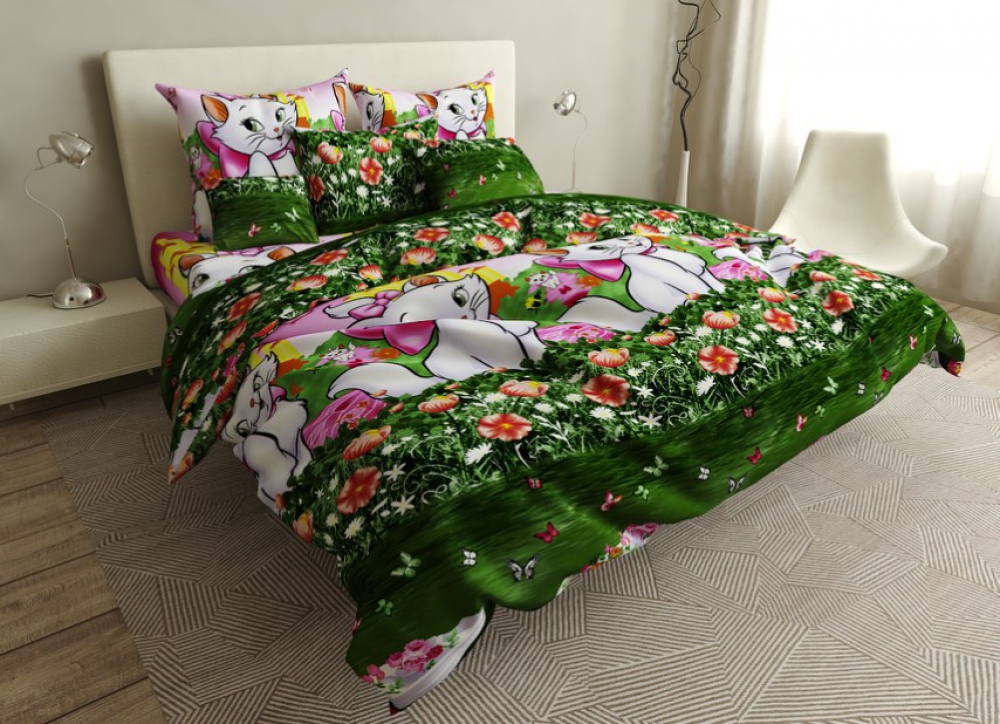 

Комплект постельного белья Komfort-tekstil Мисс Мэри, бязь (Полуторный на резинке)