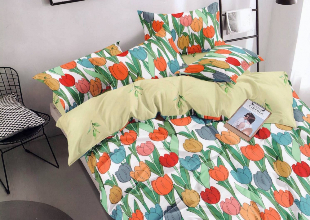 

Комплект постельного белья Komfort-tekstil Тюльпан, сатин двуст. 50/70 (Полуторный)