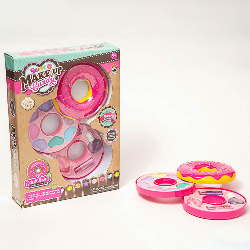 

Набор детской косметики Funny Toys "Пончик" 2 яруса Тени, блеск, лак для девочек