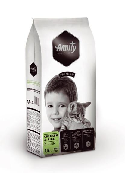 

Корм для котов AMITY Kitten 10 кг повседневный для котят, с курицей и рисом
