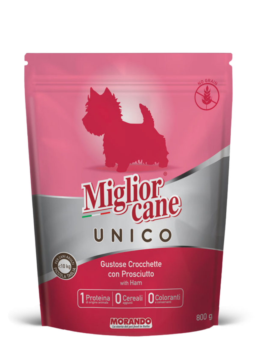 

Сухой корм для собак мелких пород Morando MigliorCane UNICO 100% прошутто 800 г