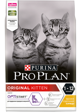 

Сухой корм для котов Pro Plan (Про План) ORIGINAL Kitten 1.5кг с курицей для котят и кормящих кошек.