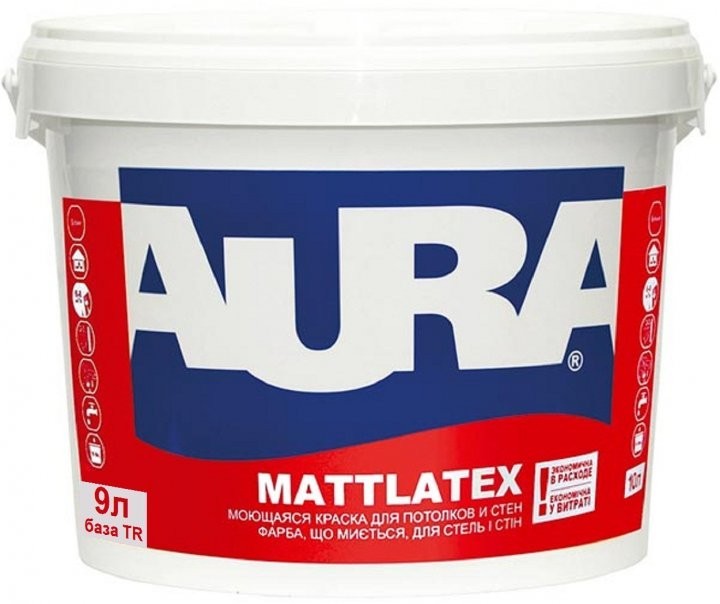 

Краска Aura Mattlatex бесцветная 9 л арт - 39718