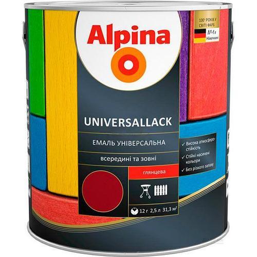 

Эмаль глянцевая премиум-класса ALPINA UNIVERSALLACK (2.5 л) Шоколадный