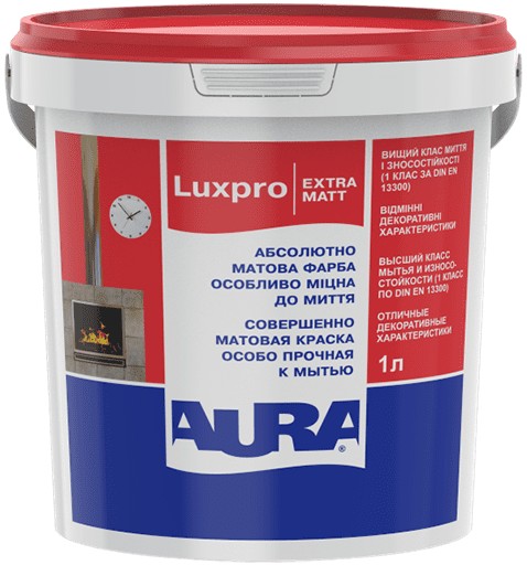 

Краска латексная Aura Lux Pro Extramatt белая 1 л арт - 40494