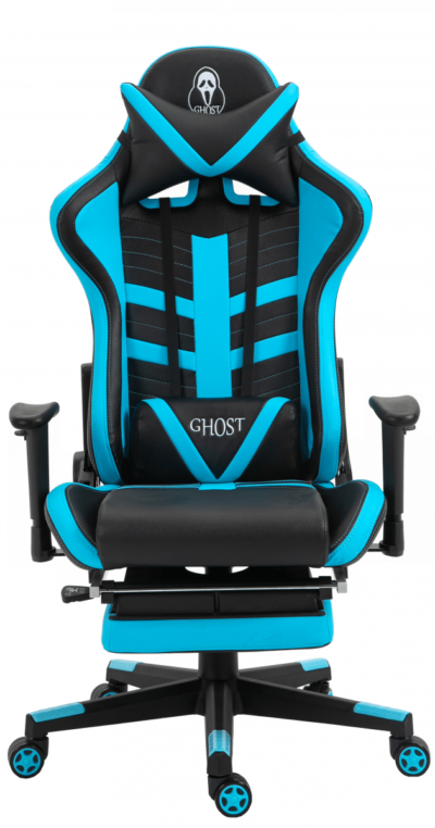 

Геймерское кресло GHOST VI с подставкой для ног черно - синее