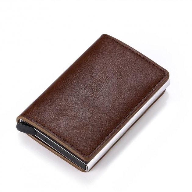 

Кардхолдер для банковских карт Credit card Holder Safe Темно-коричневый