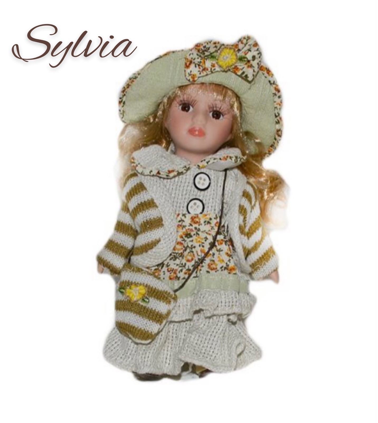 

Кукла фарфоровая коллекционная сувенирная Sylvia 20см